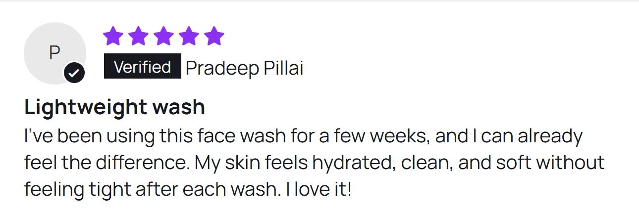 Customer review of Lamoist Face Wash on Clinikally