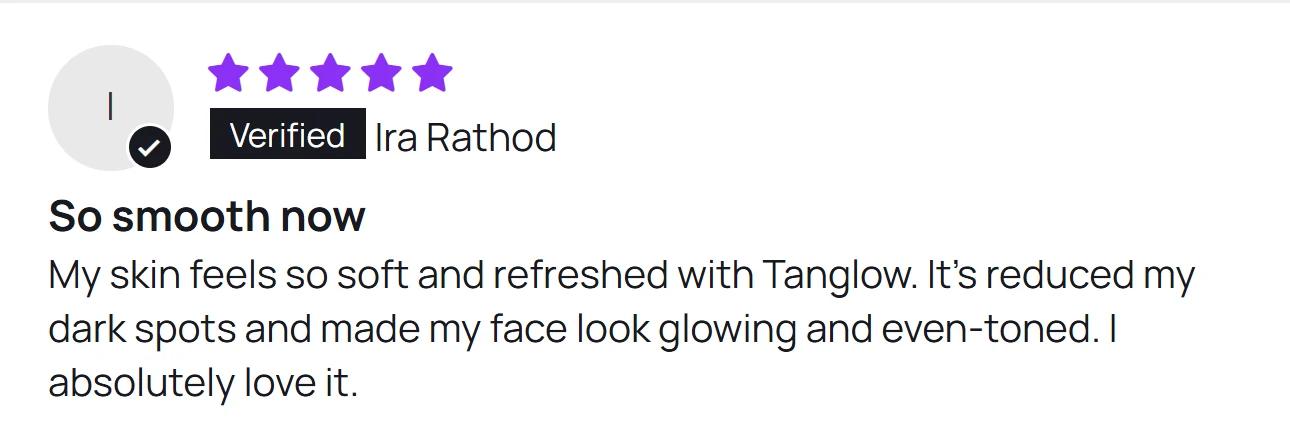 Customer review of Tanglow Cream on Clinikally