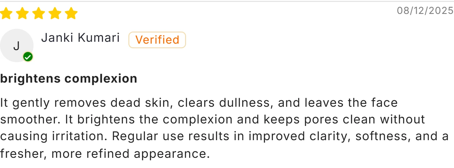 Customer review of Tanglow Exfoliating Cleanser on DelMeds